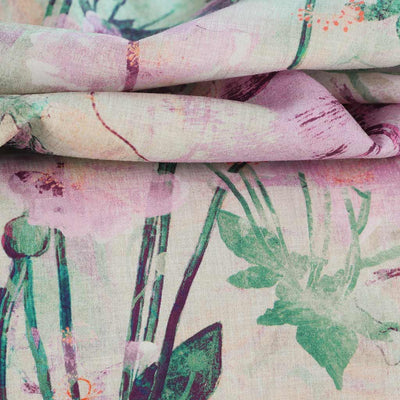 Cotton Satin - Lavender Japanese Anemone Woven Fabric by Nerida Hansen Feature Image from Patternsandplains.com