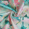 Cotton Satin - Pink & Petrol Japanese Anemone Woven Fabric by Nerida Hansen Detail Swirl Image from Patternsandplains.com