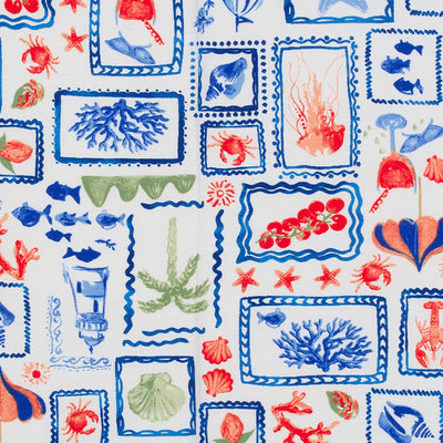 Deia - Ecru Ocean Vibes Air Flow Viscose and Nylon Woven Fabric
