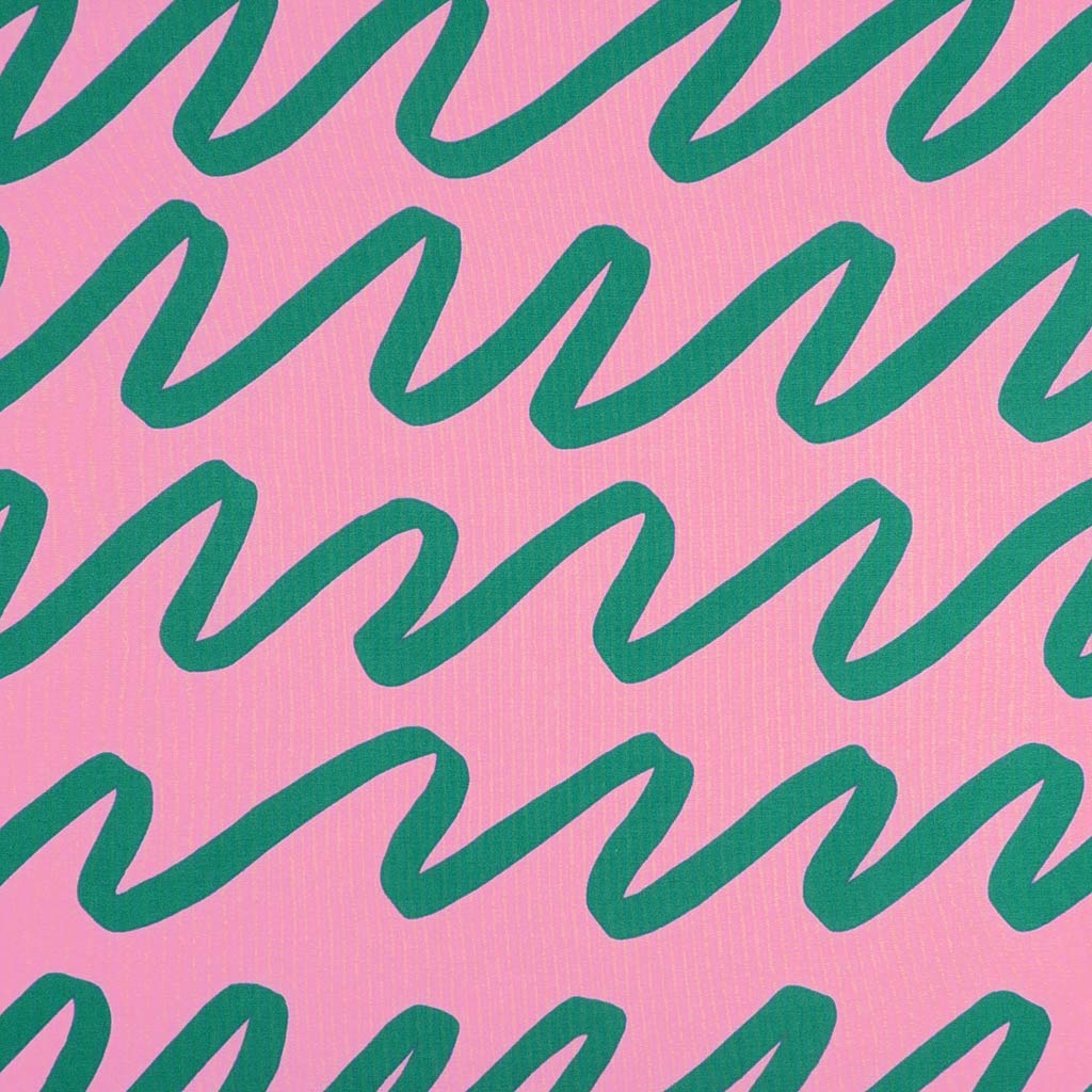 Fine Poplin - Light Pink Making Waves Cotton Woven Fabric by Nerida Hansen Main Image from Patternsandplains.com