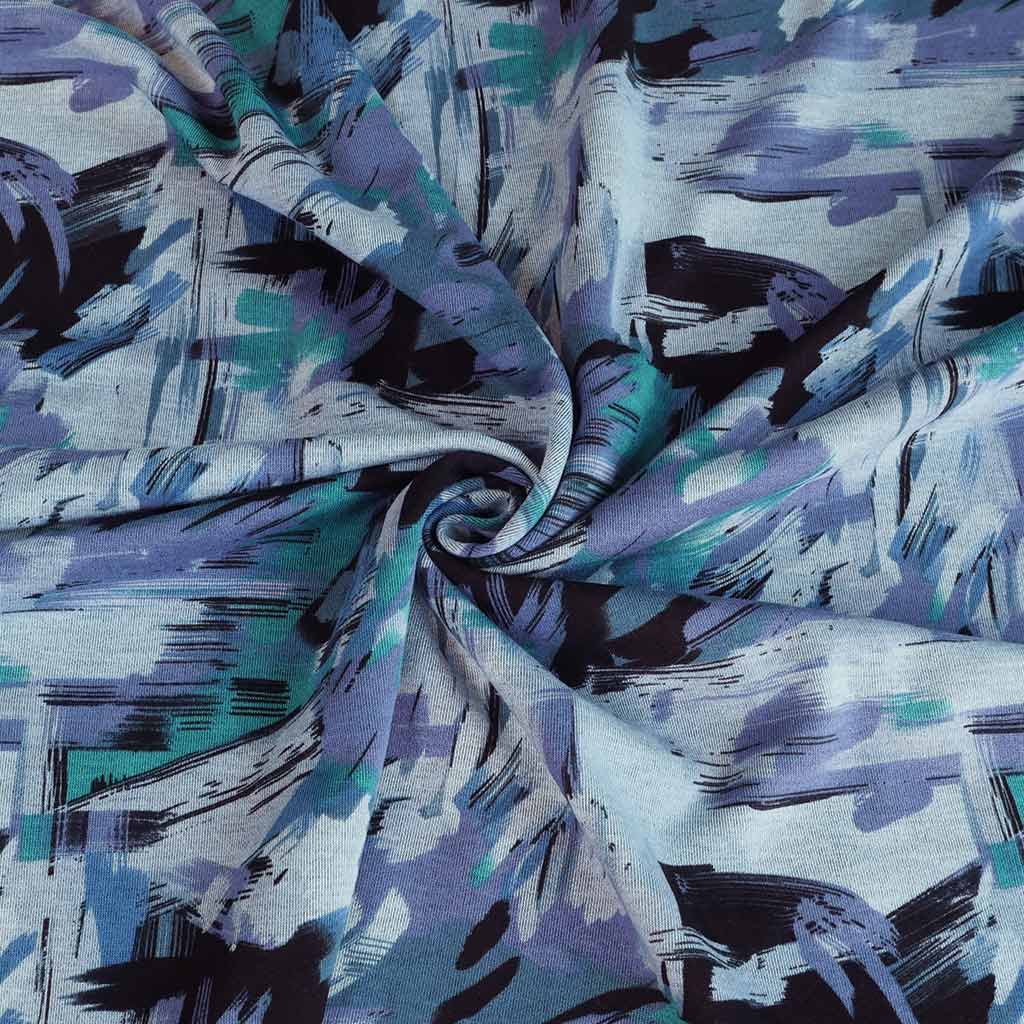 Florence - Blue Paint, Ponte de Roma Fabric Detail Swirl Image from Patternsandplains.com