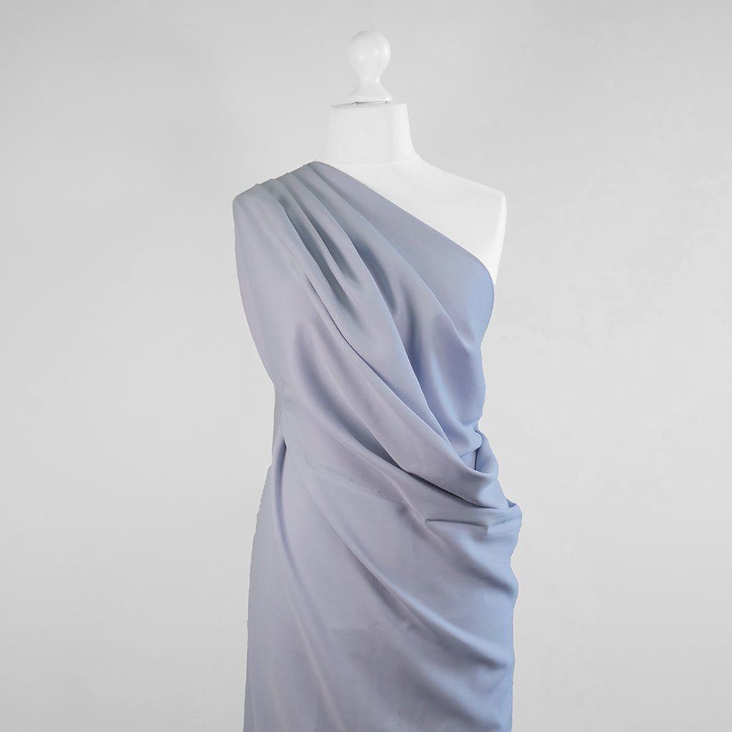 Helsinki - Blue Mist Lyocell Woven Twill Fabric Mannequin Wide Image from Patternsandplains.com