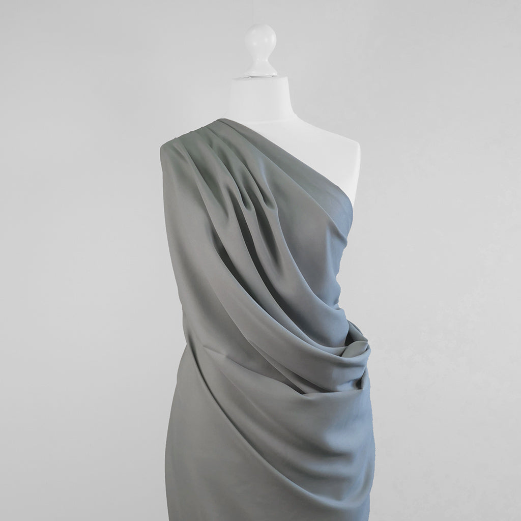 Helsinki - Stonewash Green Lyocell Woven Twill Fabric Mannequin Wide Image from Patternsandplains.com