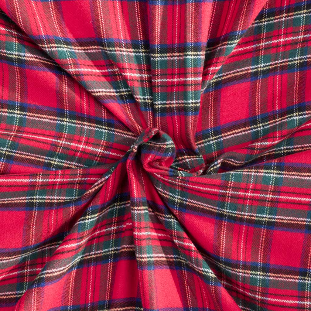 Hudson - Red Scarlet Tide Brushed Cotton Woven Fabric