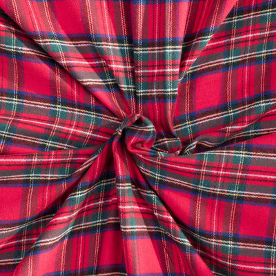 Hudson - Red Scarlet Tide Brushed Cotton Woven Fabric