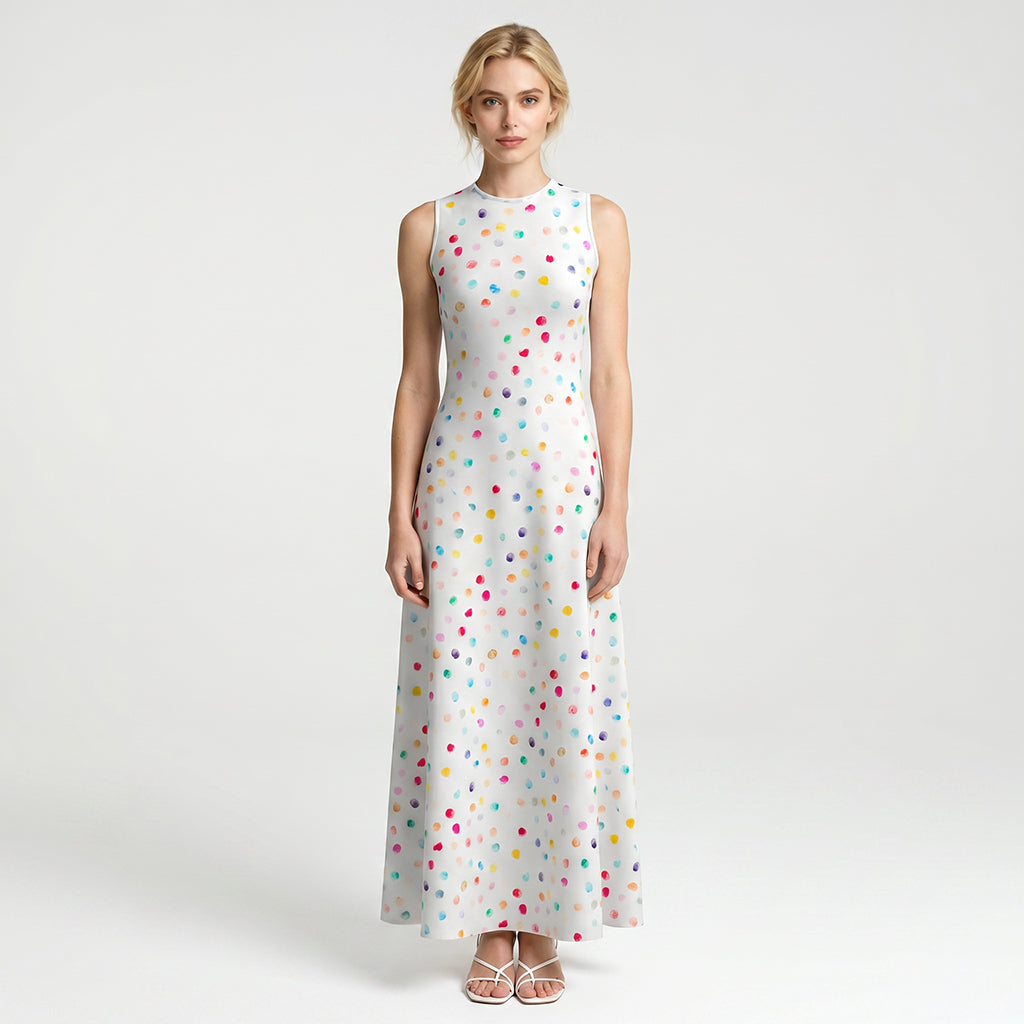 India - White Dot and Dab Cotton Lawn Woven Fabric