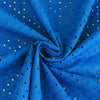 Jodie - Royal Blue Dots Cotton Broderie Anglaise Woven Fabric - 0.85m Remnant