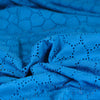 Jodie - Royal Blue Hearts Cotton Broderie Anglaise Woven Fabric - 0.35m Remnant