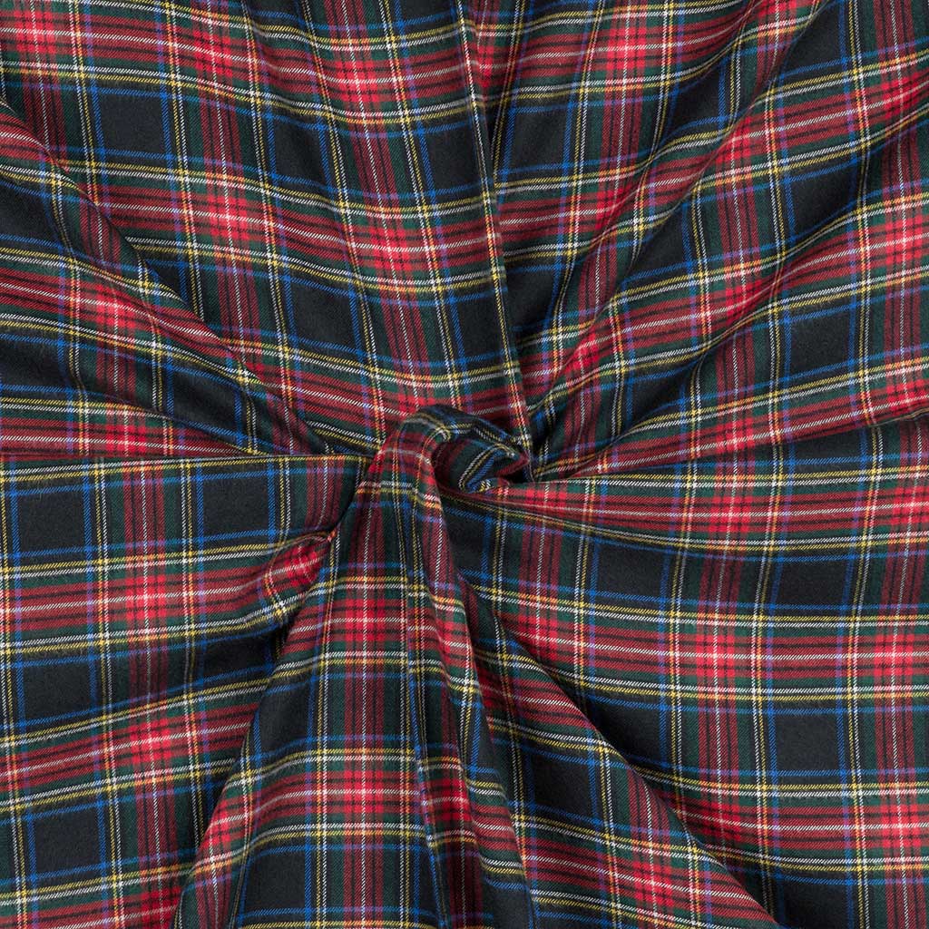 Kearney - Black Classic Tartan Bamboo and Cotton Woven Fabric