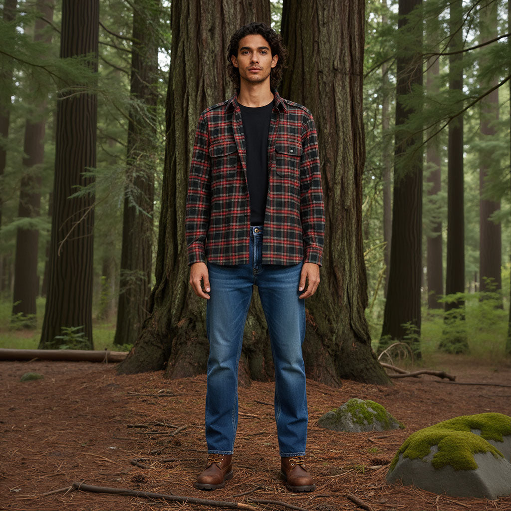 Kearney - Black Classic Tartan Bamboo and Cotton Woven Fabric