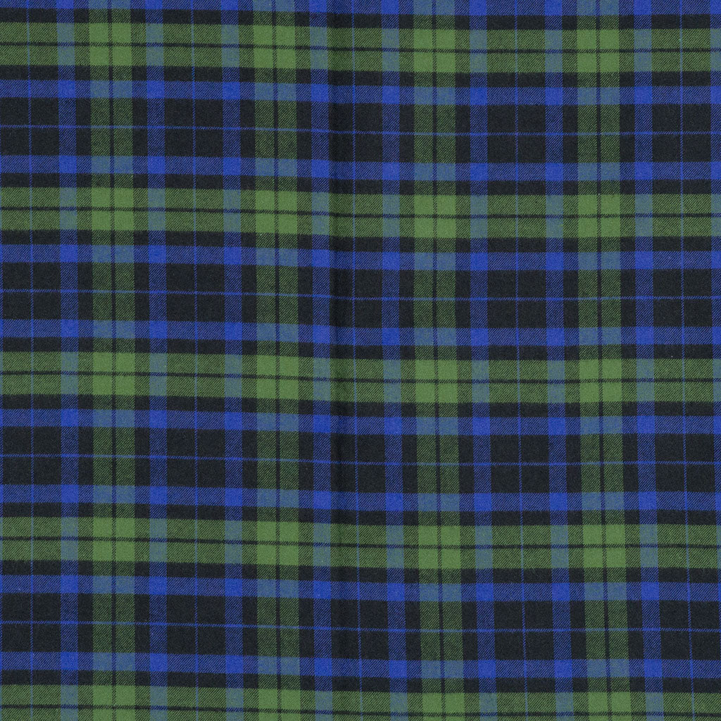 Kearney - Blue and Green  Watch Check Bamboo and Cotton Woven Fabric