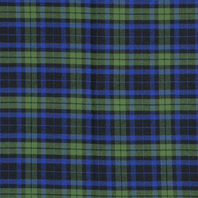 Kearney - Blue and Green  Watch Check Bamboo and Cotton Woven Fabric