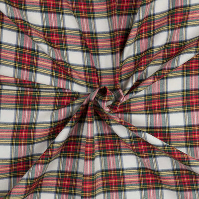 Kearney - Ivory Classic Tartan Bamboo and Cotton Woven Fabric