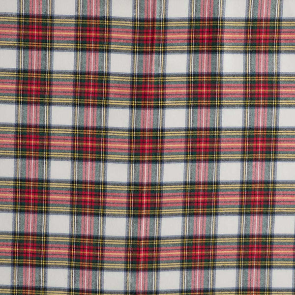 Kearney - Ivory Classic Tartan Bamboo and Cotton Woven Fabric ...