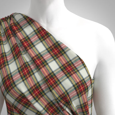Kearney - Ivory Classic Tartan Bamboo and Cotton Woven Fabric