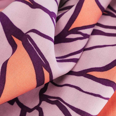 Lenzing Ecovero - Peach & Lavender Inked Bouquet Viscose Woven Fabric by Nerida Hansen Feature Image from Patternsandplains.com