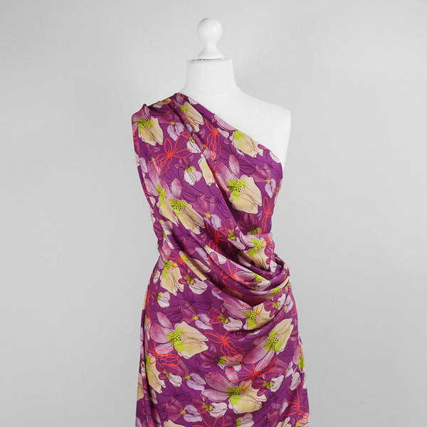 Lenzing Ecovero - Purple Mr Beardy Viscose Woven Fabric by Nerida Hans ...