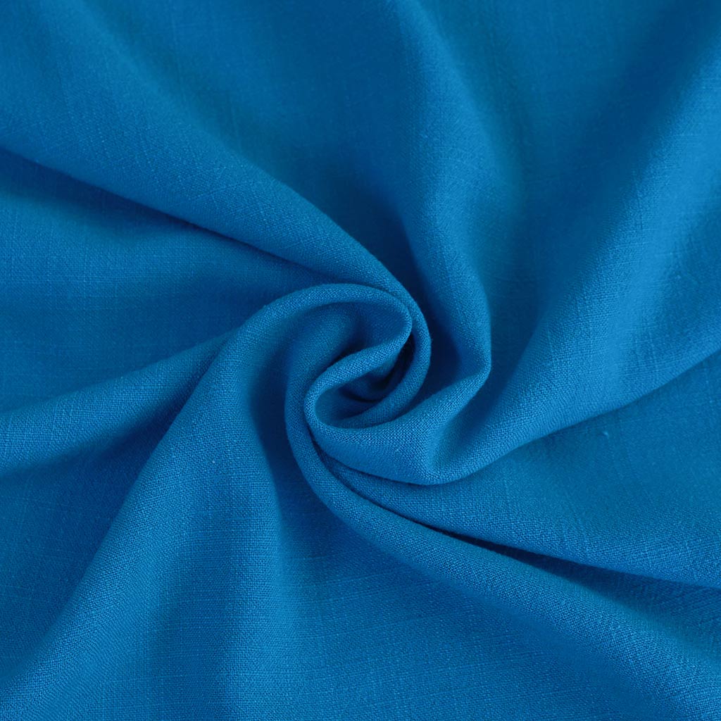 Liege - Island Blue Viscose Linen Silky Noil Woven Fabric