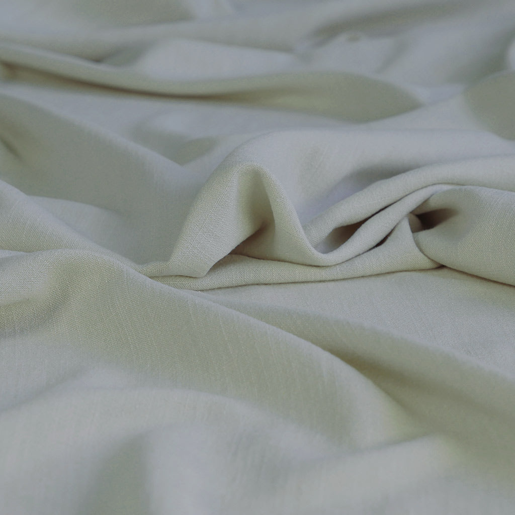Liege - Light Sand Viscose Linen Silky Noil Woven Fabric - 2.50m Remnant
