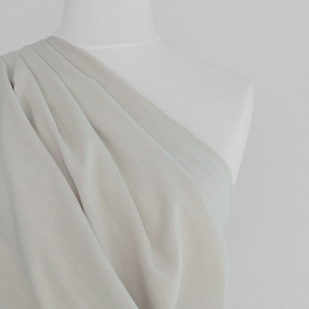 Liege - Light Sand Viscose Linen Silky Noil Woven Fabric - 2.50m Remnant