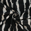 Lima - Black and Sand Torn Stripe Viscose Stretch Woven Twill Fabric - 1.70m Remnant