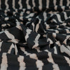 Lima - Black and Sand Torn Stripe Viscose Stretch Woven Twill Fabric