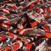 Lima - Orange Linear Viscose Stretch Woven Twill Fabric