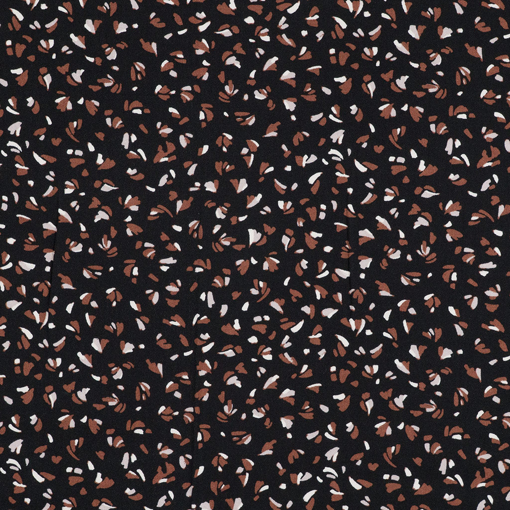 Linz - Black Bits and Pieces Viscose Woven Twill Fabric