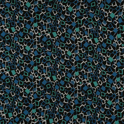 Linz - Blue Network Viscose Woven Twill Fabric Sample