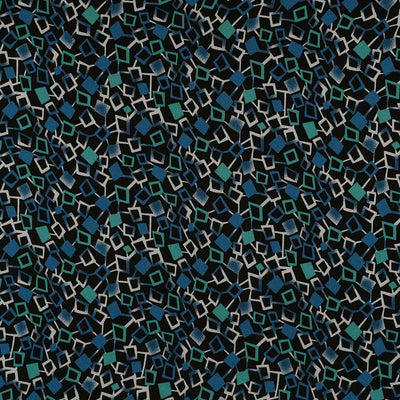 Linz - Blue Network Viscose Woven Twill Fabric