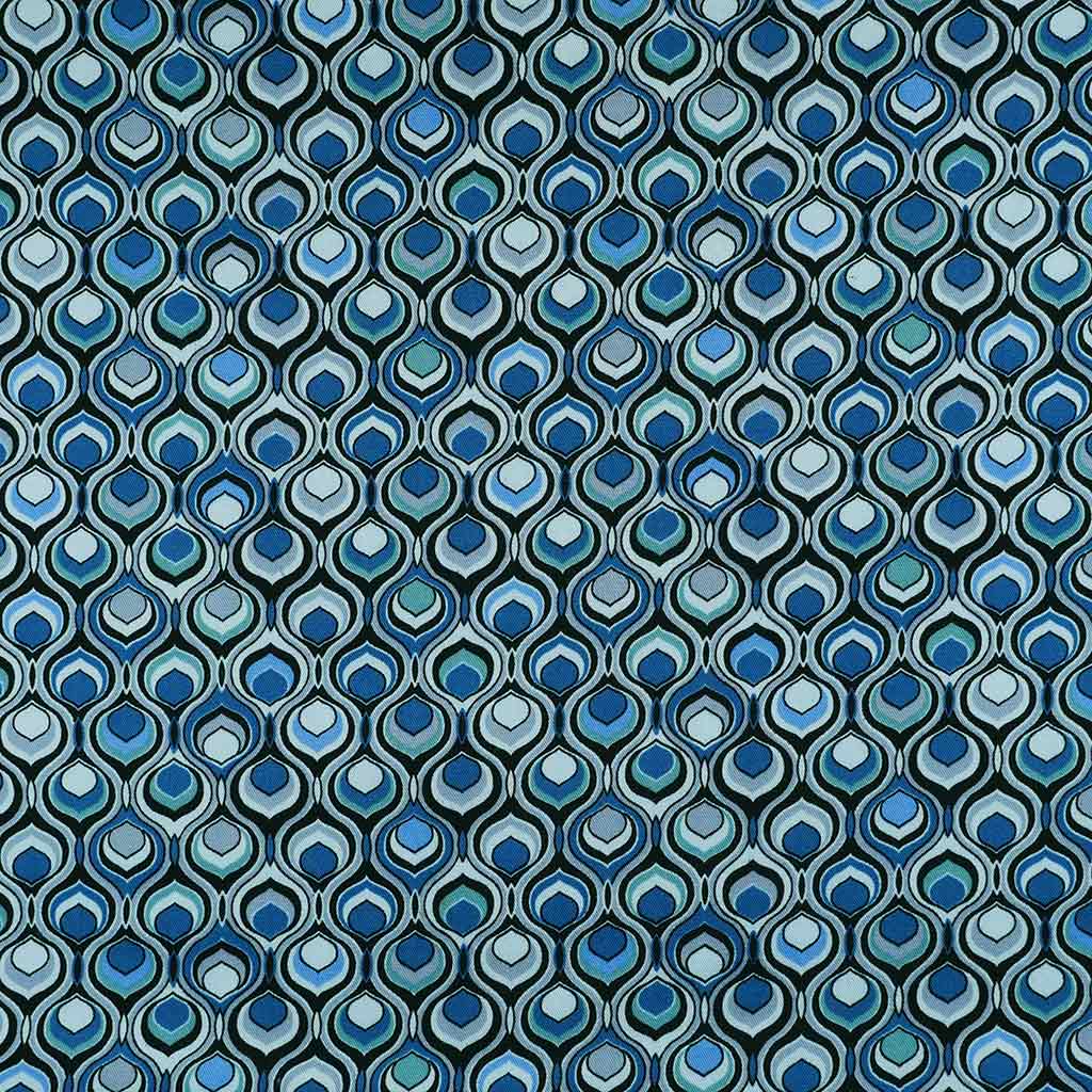 Linz - Blues Retrospective Viscose Woven Twill Fabric