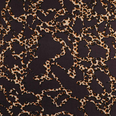 Linz - Brown Leopard Lattice Viscose Woven Twill Fabric Sample