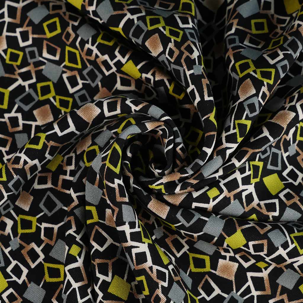 Linz - Green Network Viscose Woven Twill Fabric - 0.70m Remnant