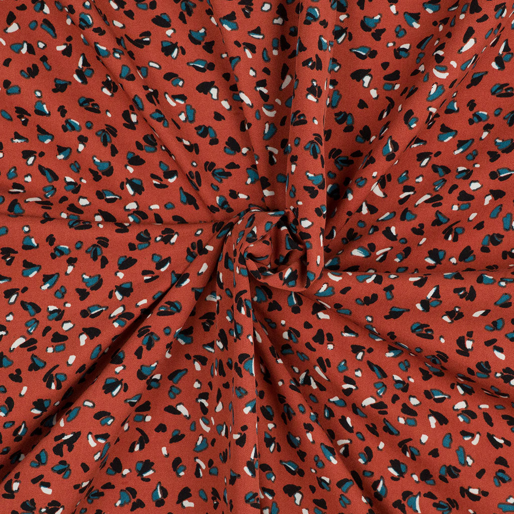 Linz - Pumpkin Bits and Pieces Viscose Woven Twill Fabric