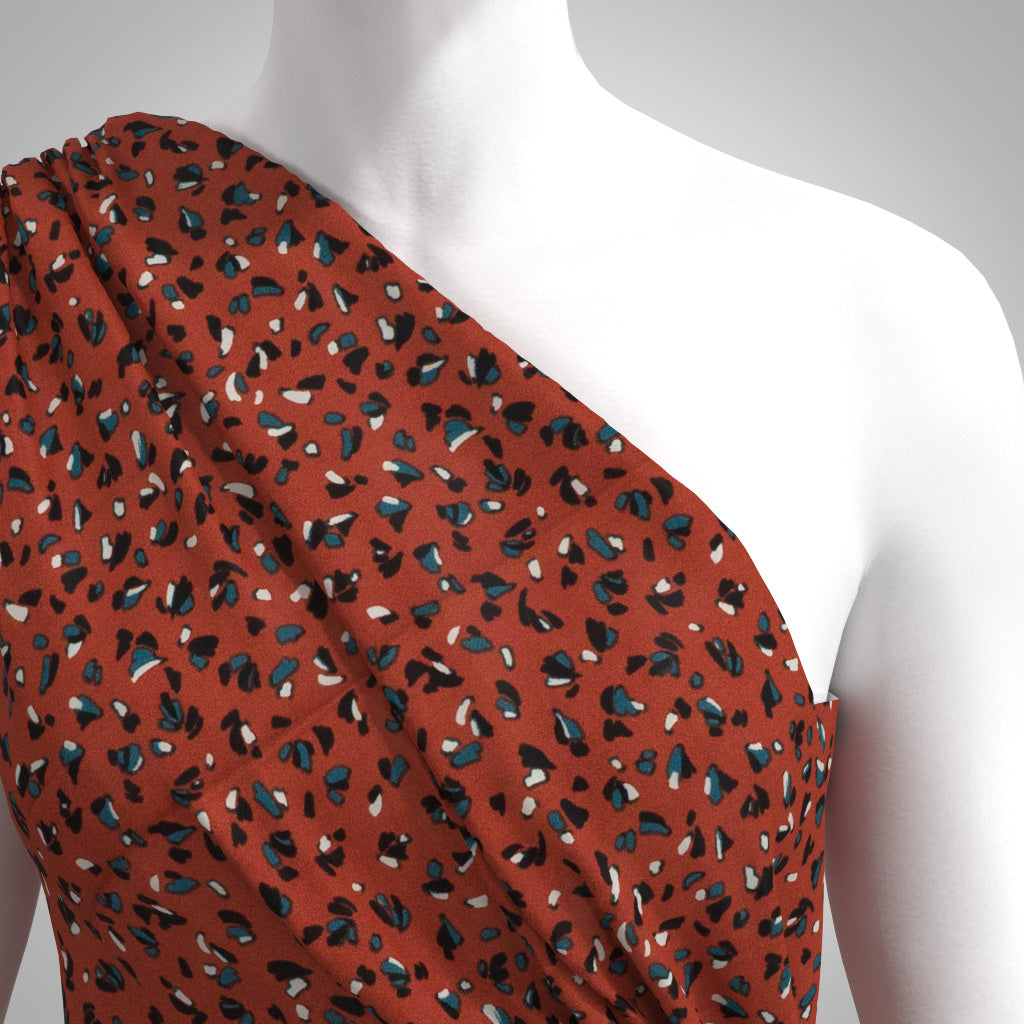 Linz - Pumpkin Bits and Pieces Viscose Woven Twill Fabric