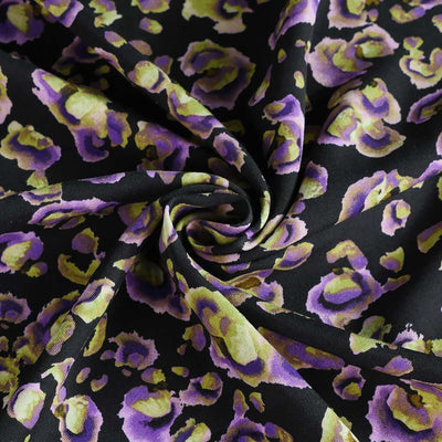 Linz - Purple Specks and Splotches Viscose Woven Twill Fabric