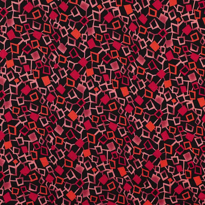 Linz - Red Network Viscose Woven Twill Fabric