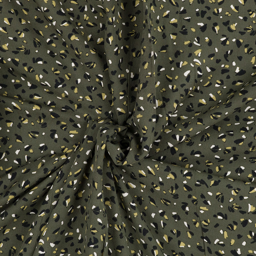 Linz - Sage Green Bits and Pieces Viscose Woven Twill Fabric