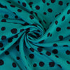 Linz - Almost Turquoise Spotty Viscose Woven Twill Fabric Detail Swirl Image from Patternsandplains.com
