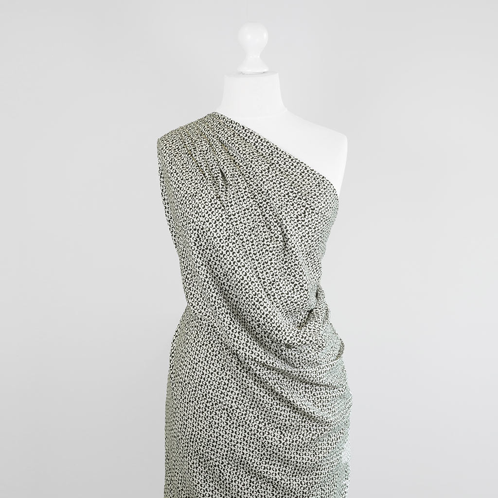 Linz - Light Cream Ds Viscose Woven Twill Fabric Mannequin Wide Image from Patternsandplains.com