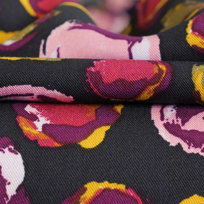Linz - Pink Planets Viscose Woven Twill Fabric Feature Image from Patternsandplains.com