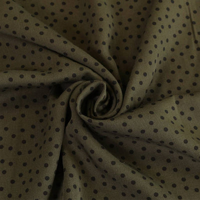 Linz - Pullman Geen Dotty Viscose Woven Twill Fabric Detail Swirl Image from Patternsandplains.com