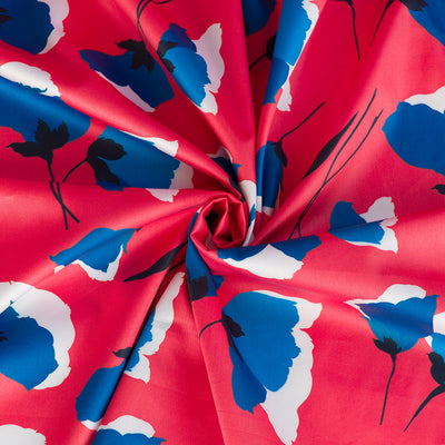 Lizzano 279682 - Red Poppy Cotton Sateen Fabric from John Kaldor Sample