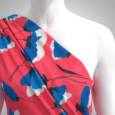 Lizzano 279682 - Red Poppy Cotton Sateen Fabric from John Kaldor Sample