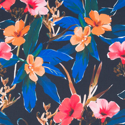 Lizzano 5246 - Blue Petunia Cotton Sateen Fabric from John Kaldor Sample