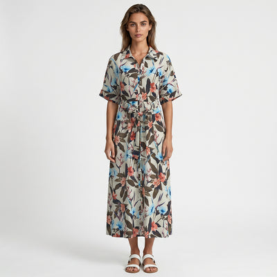 Lizzano 5246 - Nude and Silver Petunia Cotton Sateen Fabric from John Kaldor Sample