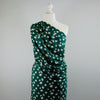 Loire Green Double Daisies Viscose Crepe Fabric Mannequin Wide Image from Patternsandplains.com