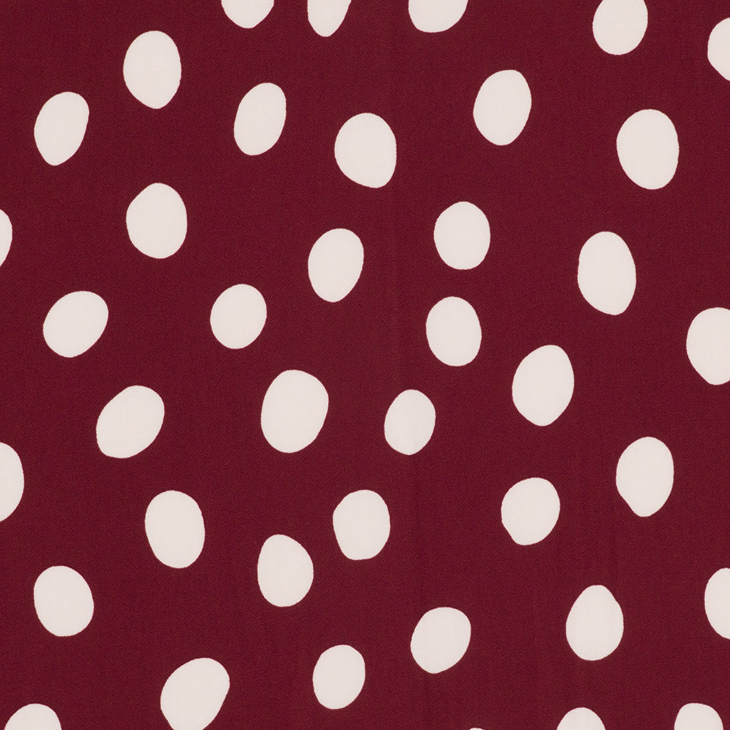 Loreto - Burgundy Red Cirque Polyester Crepe Woven Fabric