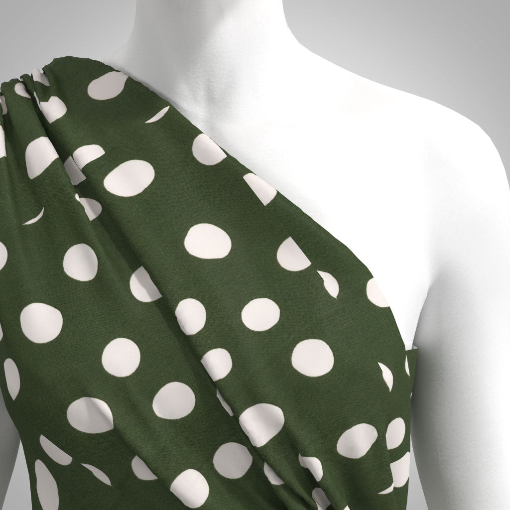 Loreto - Green Cirque Polyester Crepe Woven Fabric