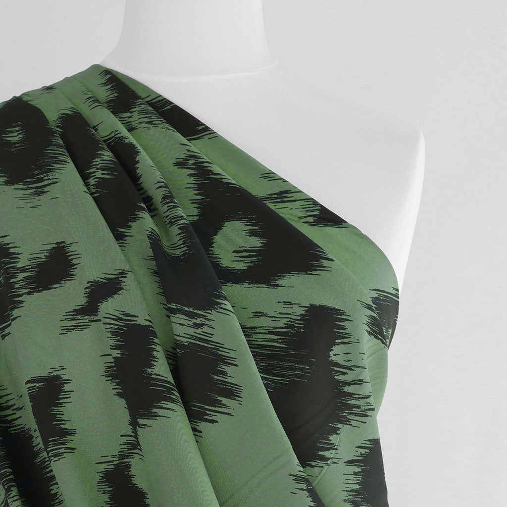 Lucca - Green Oblique Viscose Lawn Woven Fabric